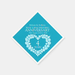 Jetables 4 ans anniversaire topaz coeur serviettes personna