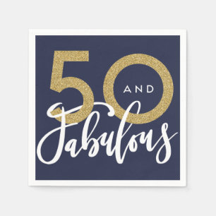 Jetables 50 et serviettes fabuleuses de fête d'anniversair