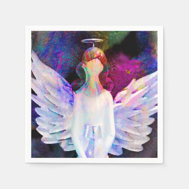 Jetables Angel of Tranquility Standard Cocktail Serviettes (Devant)