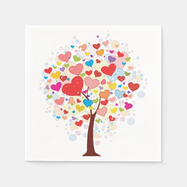 Jetables Arbre En Forme De Coeur Feuille serviettes en papi (Devant)