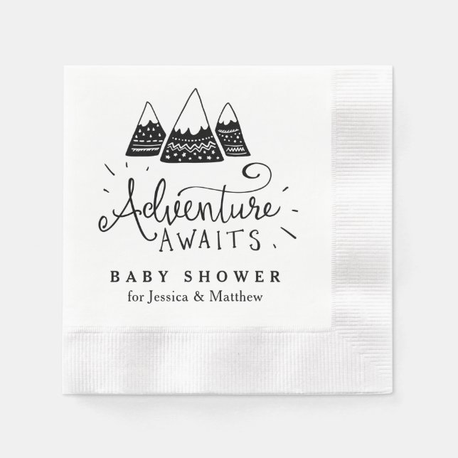 Jetables Baby shower d'aventure serviettes avec de belles m (Devant)