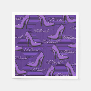 Jetables Chaussures Motifs fashionista violet serviettes