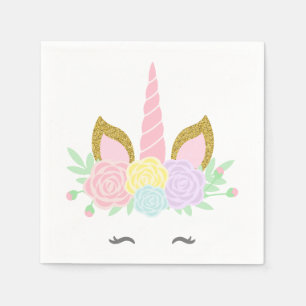 Jetables Cute Baby shower Unicorne serviettes