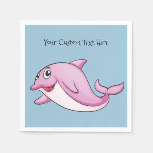 Jetables Cute dauphin papier texte personnalisé serviettes