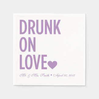 Jetables Drunon Love Mariage serviettes Lavande