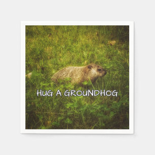 Jetables Étreignez les serviettes d'un groundhog