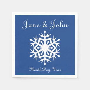 Jetables Flammes de neige d'hiver dans les serviettes bleue