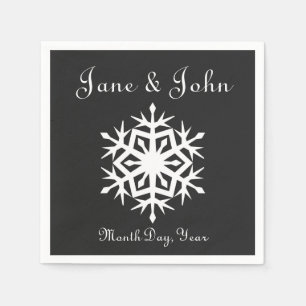 Jetables Flammes de neige d'hiver dans les serviettes noire