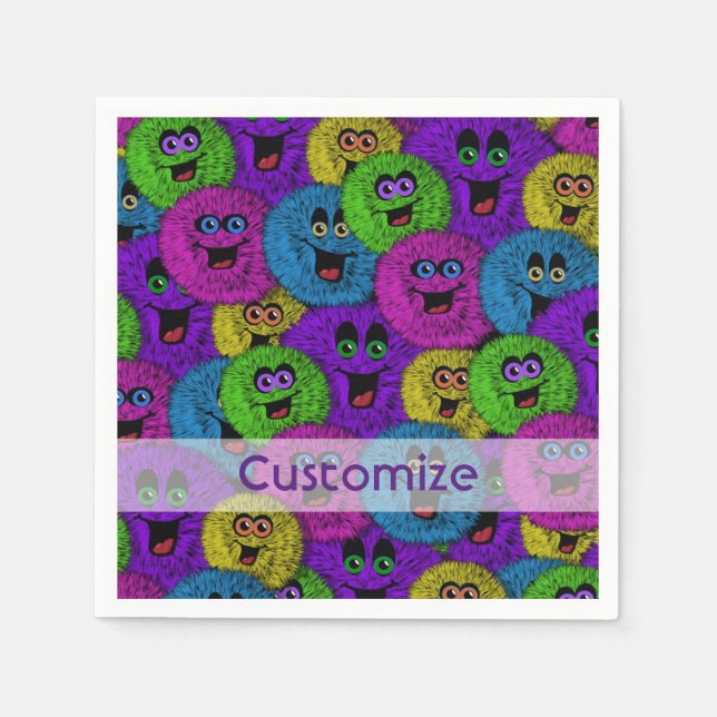 Jetables Fuzzles conviviaux Créatures mignonnes serviettes (Devant)