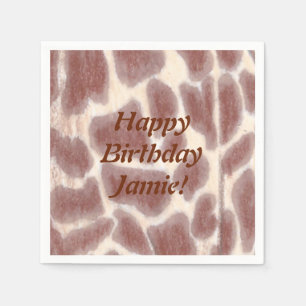 Jetables Giraffe Spots Safari Anniversaire serviettes