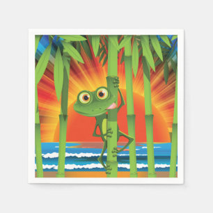 Jetables Grenouille sur les serviettes de papier en bambou