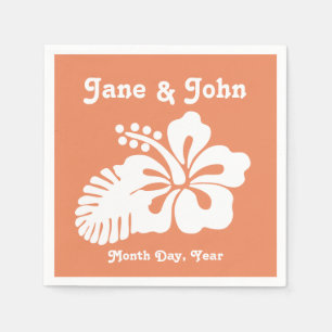 Jetables Hibiscus tropical dans les serviettes de corail