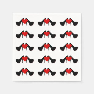 Jetables I Chaussures de coeur Motif serviettes