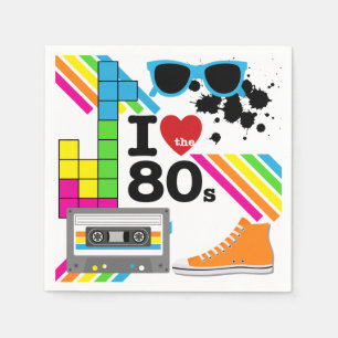 Jetables J'aime les serviettes de papier des années 80