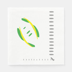 Jetables Jaune et Vert Football Gris Tachignets Serviettes