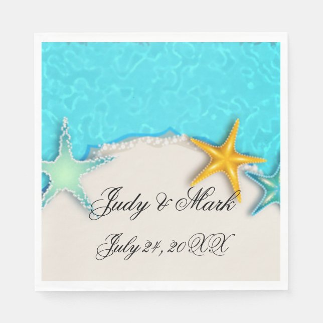 Jetables Joli Starfish Summer Beach Papier serviettes (Devant)