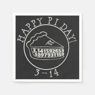 Jetables Joyeux Pi jour chalkboard pie papier serviettes