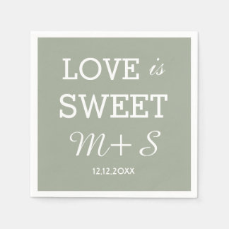 Jetables L'amour est Mariage doux serviettes Monogramme