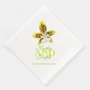 Jetables Mariage de fleurs d'orchidées peint serviettes en 