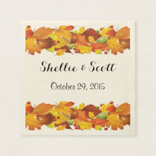 Jetables Modèle de serviettes Mariage de automne personnali