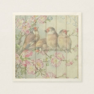 Jetables oiseaux en pastel de chanson de serviettes de