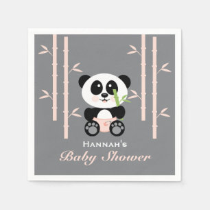 Jetables Panda en bambou rose dans des serviettes de baby