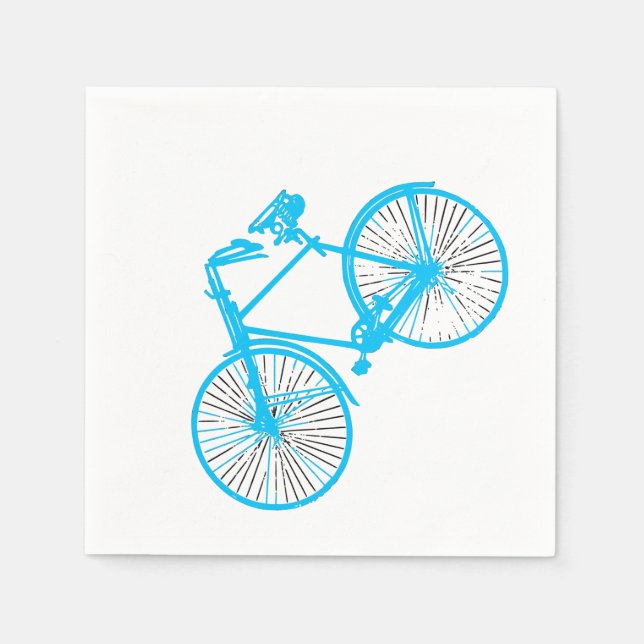 Jetables papier serviettes vélo blanc bleu (Devant)