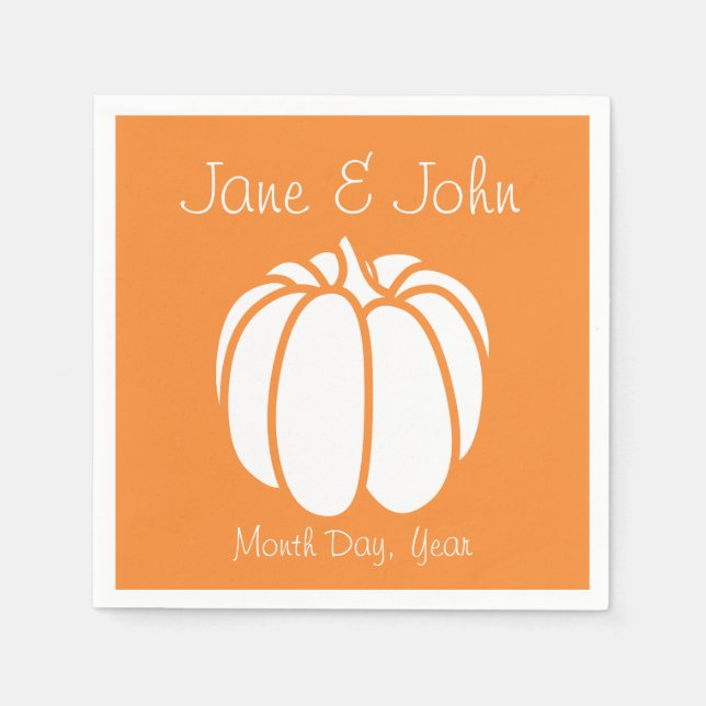 Jetables Patch citrouille dans les serviettes orange (Devant)