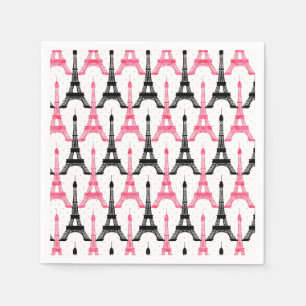 Jetables Pink Chic Tour Eiffel Papier serviettes