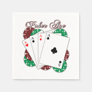 Jetables Poker Ace Jouer Cartes serviettes