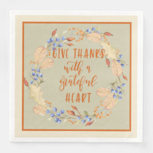 Jetables Remerciez, Serviettes en Couronne de Thanksgiving