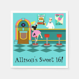 Jetables Rétros serviettes de papier personnalisables de