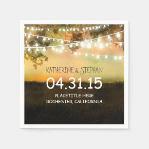 Jetables rustique éclairage de campagne mariage serviettes 