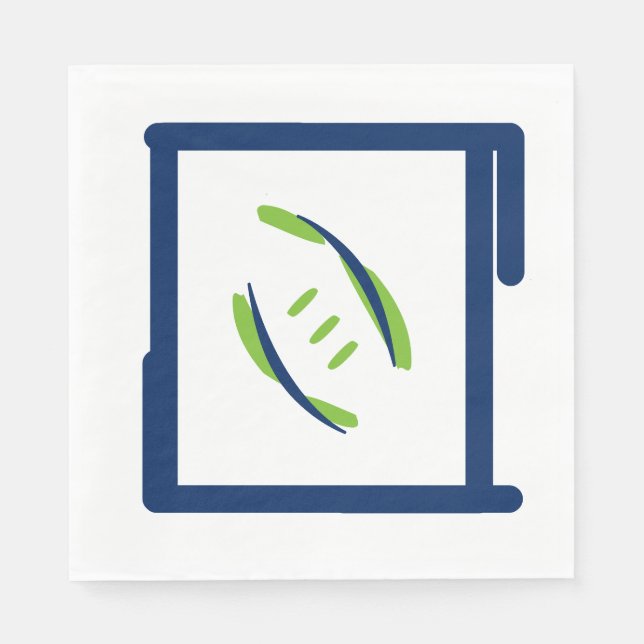 Jetables Serviettes bleu et vert Luuncheon (Devant)