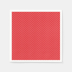 Jetables Serviettes classiques en Polka Rouge et Blanc