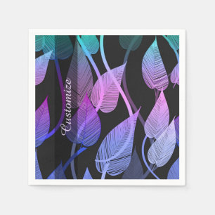 Jetables Serviettes colorées de motif de feuille d'été