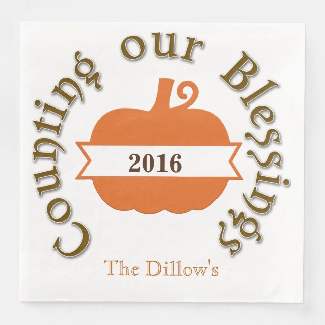 Jetables Serviettes customisées pour le dîner d'action de g (Devant)