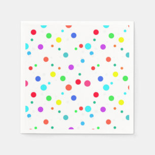 Jetables Serviettes d'anniversaire Polka colorées