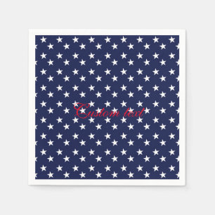 Jetables Serviettes de fête du 4 juillet étoiles bleues et
