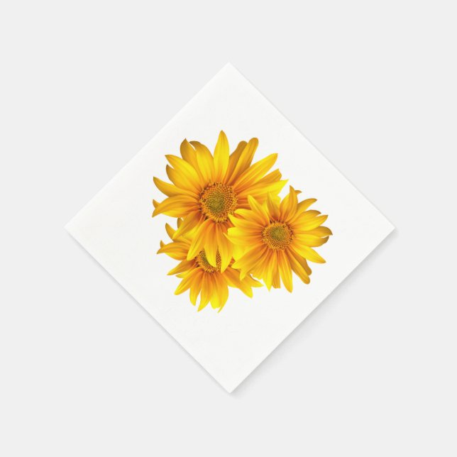 Jetables Serviettes de fleurs de tournesol jaune (Coin)