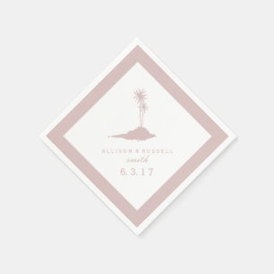 Jetables Serviettes de mariage moderne Island Beach - Blush