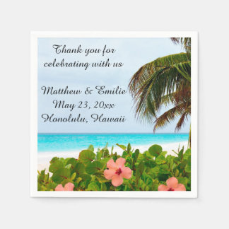 Jetables Serviettes de mariage Tropical Personnalisées