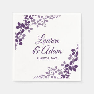 Jetables Serviettes de mariage vignes ou Baby's Breath viol
