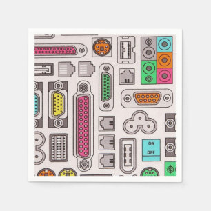 Jetables Serviettes de motif d'entrée de geek d'ordinateur