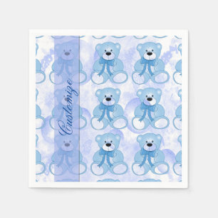 Jetables Serviettes de motif d'ours de nounours de bleus