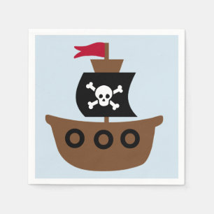 Jetables Serviettes de papier avec un bateau de pirate