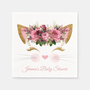 Jetables Serviettes de papier de joli baby shower de Kitty