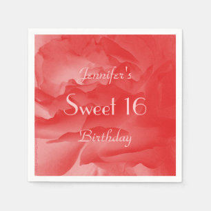 Jetables Serviettes de papier de rose de corail de rose,