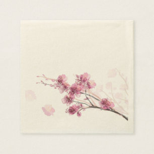 Jetables Serviettes de papier roses de Sakura (50 PCs)