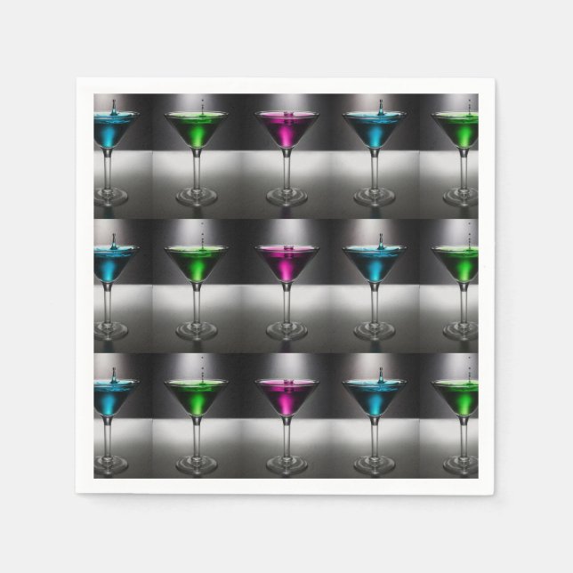 Jetables Serviettes de table en verre de Martini (Devant)